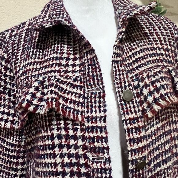 JACK by BB Dakota tweed ruffle jacket, sz Medium - Picture 2 of 8